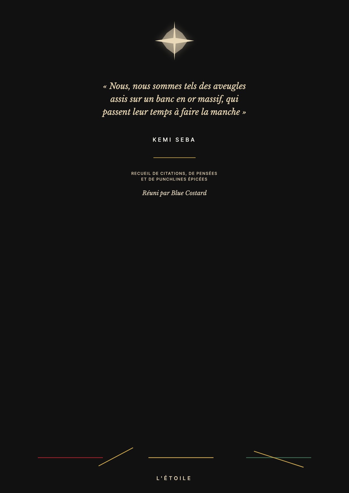 Quatrième de couverture de L’Étoile